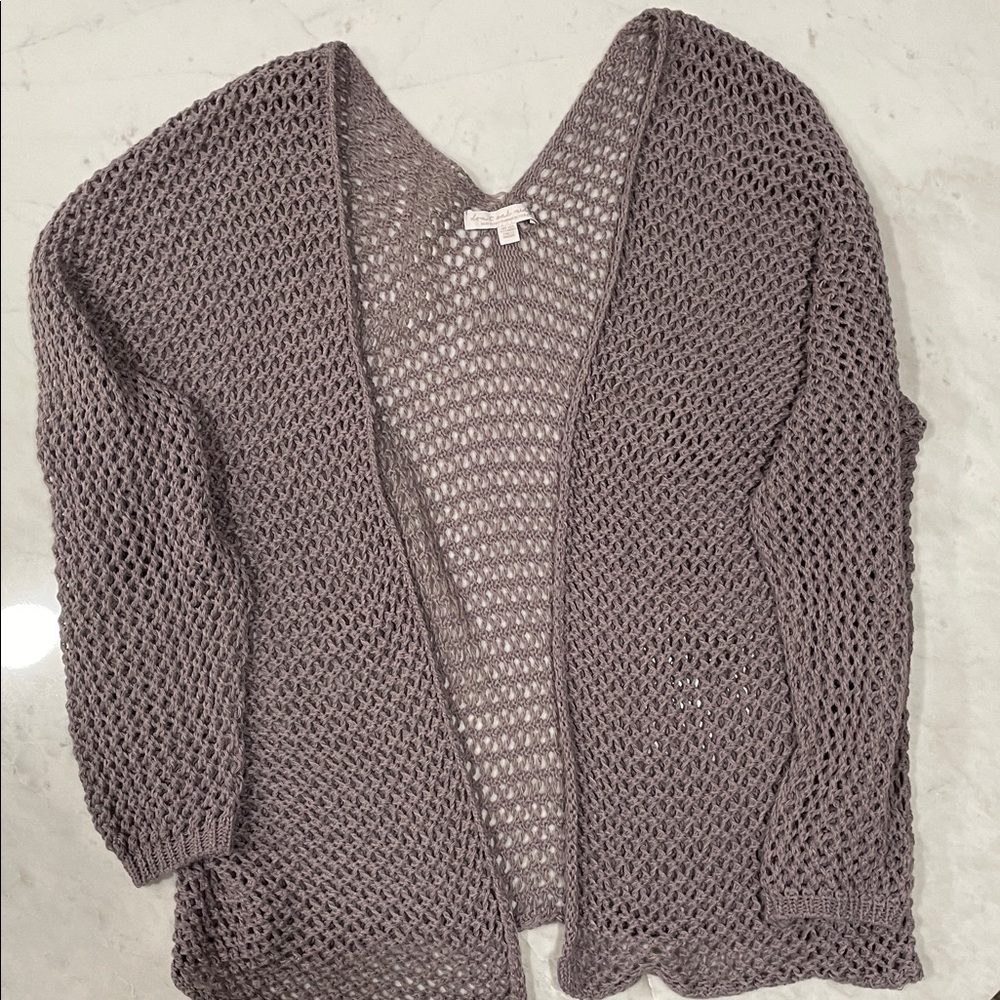 AE / Don’t Ask Why Open Knit Lilac Cardigan